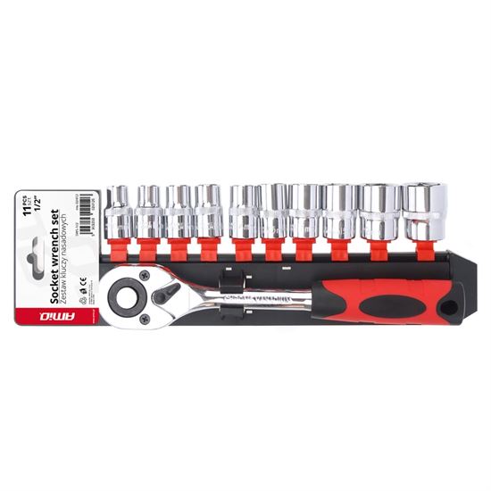 Amio Metric Ratchet Wrench Socket Repair Tool Set 11pcs (1/2