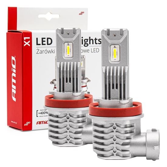 Λάμπες LED Σετ AMIO H8/Η9/Η11 10-16V 40W 6.500K 4400lm (ΨΥΚΤΡΑ) X1 SERIES 2ΤΕΜ.