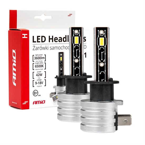 Λάμπες LED Σετ AMIO H1 H-SERIES 9>32V 50W 6500K 2.225lm +200% CSP LED 2 TEM.