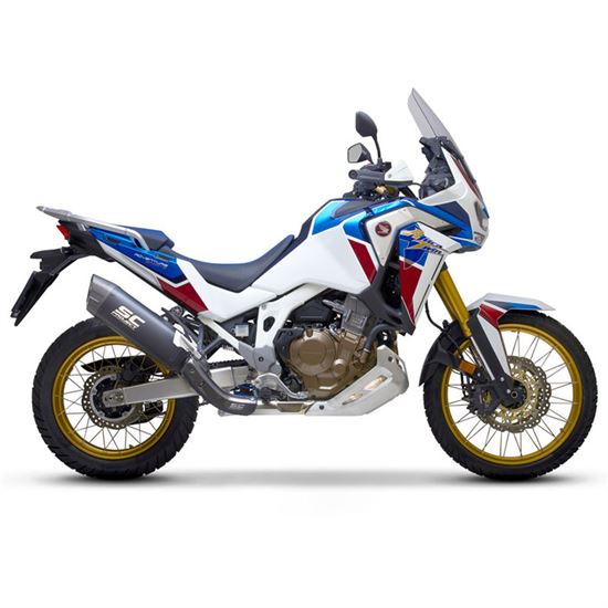 SC Projects Black Mat Slip On Exhaust Honda Africa Twin 1100
