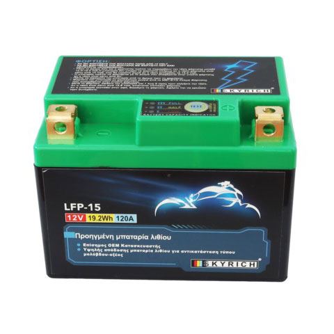 Μπαταρία Λιθίου Μοτοσυκλέτας SKYRICH LFP-15 12V 3-4 Ah 105CA