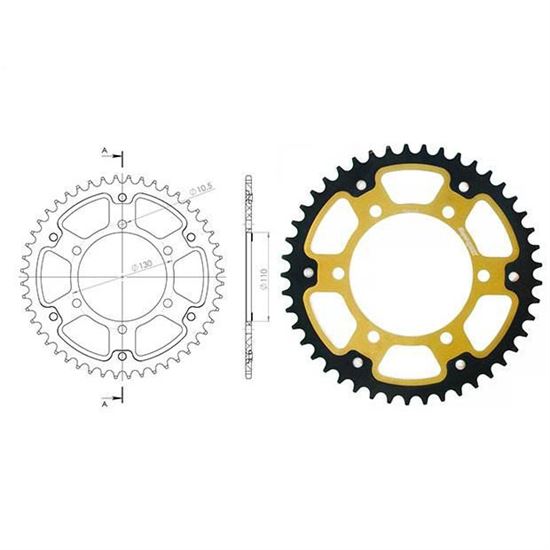Rear Sprocket Supersprox Black-Gold Yamaha Tracer 900