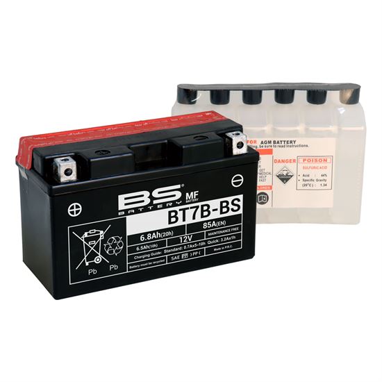Motorcycle Battery BS Battery BT7BBS (YT7B-BS)