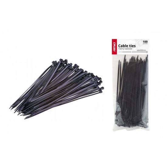 Amio Cable ties black 4,8x350mm - 100 pcs