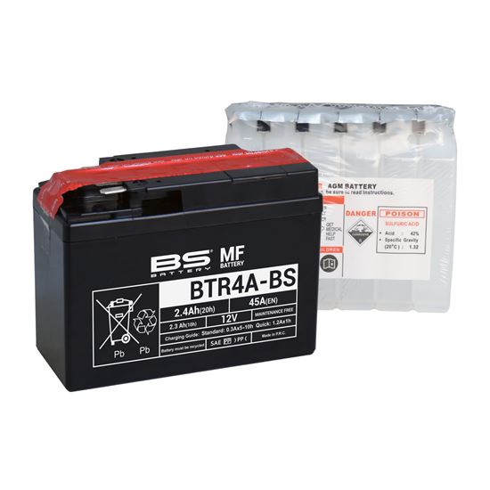 Motorcycle Battery BS Battery BTR4ABS (YTR4A-BS)