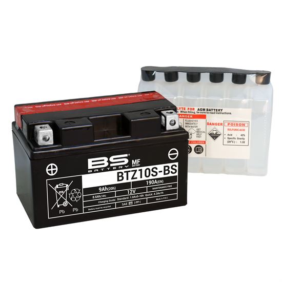 Motorcycle Battery BS Battery BTZ10SBS (YTZ10S-BS) 8.6 Ah