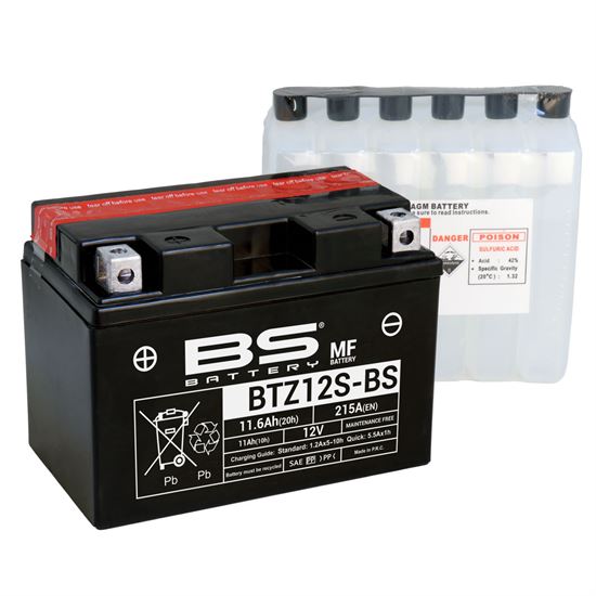 Motorcycle Battery BS Battery BTZ12SBS (YTZ12S-BS) 11 Ah