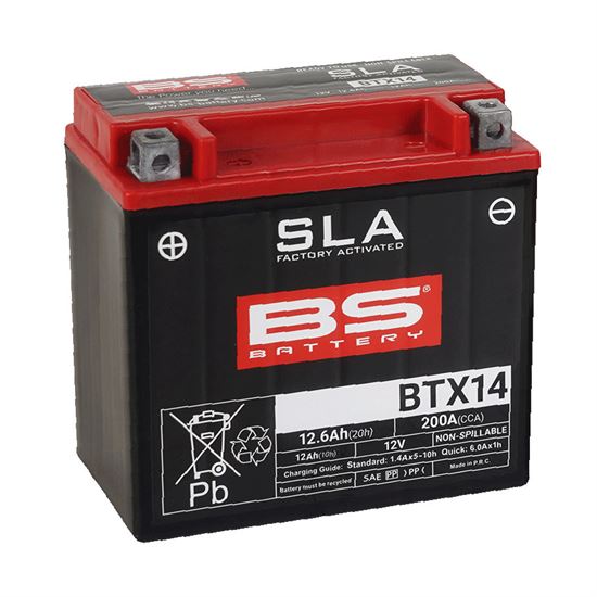 BS Battery BTX14-BS (YTX14-BS) SLA