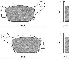 Rear Brake Pads NEWFREN FD172BT HORNET 600 / CBF 1000 / V-STROM
