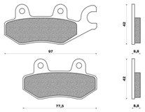 Set pads rear NEWFREN FD257BE KYMCO DINK 125 EURO 3 (06-07)
