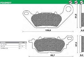 Σετ τακάκια εμπρός NEWFREN FD437BA για YAMAHA XC 125 VITY (08)