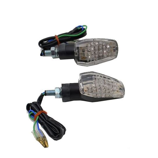 Universal Winker Short stem Led black base Clear lens