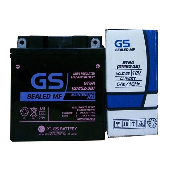 GS Battery Sealed MF GT6A GM5Z-3B ( YB5L-B ) 12V 6AH