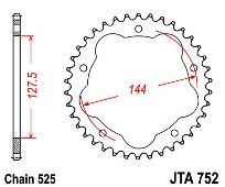 Γρανάζι JT Πίσω JTA752 38-40-42 Δόντια Αλουμινίου