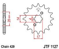 Front sprocket JT JTF1127.13 teeth GILERA 50 (GP-ZULU-RCR-SMT)