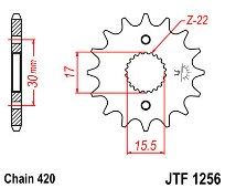 Front sprocket JT JTF1256.15 teeth HONDA CRF-XR70 CR80-85