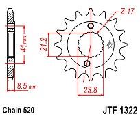 Front sprocket JT JTF1322.14 teeth HONDA CRM250-XR400