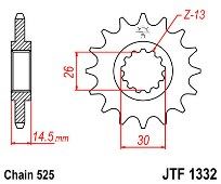 Γρανάζι εμπρόσθιο JT JTF1332.15 HONDA CB750