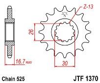 Front sprocket JT JTF 1370.15 HONDA CB650 CB1000S