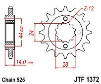 Front sprocket JT JTF1372.17 teeth HONDA VLX/VT750