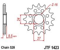 Front sprocket JT JTF1423.17 teeth SUZUKI GSX-R1000 (K9/L0/L1 520 chain Conversion)