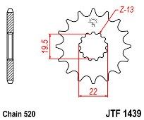 Γρανάζι εμπρόσθιο JT JTF1439.12 δόντια SUZUKI LT-F160 GSX250