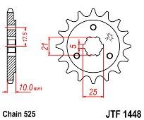 Γρανάζι εμπρόσθιο JT JTF1448.14 δόντια SUZUKI DR650 SE(-T/V/W/X/Y/K1/K2/K3/K4/K5/K6) DR800