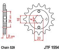 Front sprocket JT JTF1554.13 teeth YAMAHA YFS200 blaster / TT-R230 (05-12)