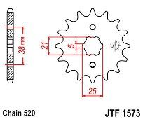 Front sprocket JT JTF1573.13 teeth YAMAHA XV125 Virago