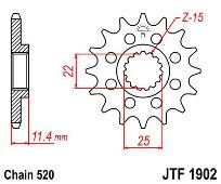 Front sprocket JT JTF1902.16 teeth KTM 640/690