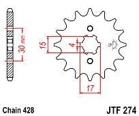 Front sprocket JT JTF274.14 teeth HONDA Astra / CRF-XR 100