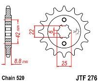 Front sprocket JT JTF276.15 teeth CM250 /TB CB400 NB NC