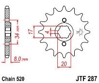 Front sprocket JT JTF287.13 teeth HONDA CRF230 XR-XLR200 CB250