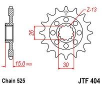Front Sprocket JT JTF404 17 Teeth BMW S1000 RR