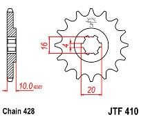 Front Sprocket JT JTF410 14-15 Teeth SUZUKI GN-GS-TU-VL-GZ125 MARAUDER