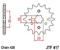 Front Sprocket JT JTF417 14-15-16 Teeth KAWASAKI KMX125-200 BN125 ELIMINATOR