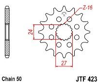 Front Sprocket JT JTF423 16-17-18 Teeth SUZUKI GSX-R1000-1300 GSX1300