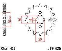 Front Sprocket JT JTF425 15-16 Teeth SUZUKI RV125 RG125