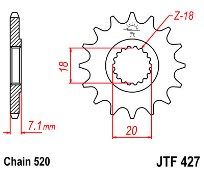 Front Sprocket JT JTF427 12 Teeth SUZUKI RM125 RM-Z250