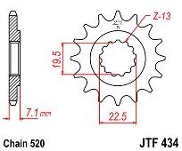 Front Sprocket JT JTF434 15 Teeth SUZUKI GZ250 TU250 X VL250 INTRUDER
