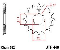 Front Sprocket JT JTF440 16 Teeth Suzuki GSX-R1100 WS/WT/WV/WW