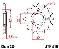 Front Sprocket JT JTF516 16 Teeth SUZUKI GS500