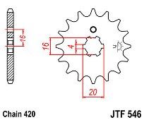 Front Sprocket JT JTF546 14-15 Teeth KAWASAKI KX85 YAMAHA TT-R90 RT100 TT-R110