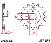 Γρανάζι JT Εμπρός JTF555 15 Δόντια YAMAHA TT-R225 XT225