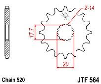 Front Sprocket JT JTF564 13 Teeth YAMAHA YZ125