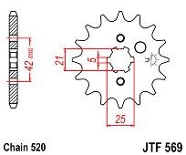 Front sprocket JT JTF569.13 Teeth KAWASAKI KX YAMAHA YZ