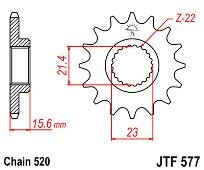 Γρανάζι JT Εμπρός JTF577.15 Δόντια YAMAHA TT600 XT 600