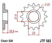 Γρανάζι JT Εμπρός JTF582 16 Δόντια YAMAHA XJ600