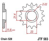 Γρανάζι JT Εμπρός JTF583 14 Δόντια YAMAHA TT250 R