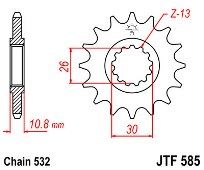 Front Sprocket JT JTF585 17 Teeth Yamaha XJR1200